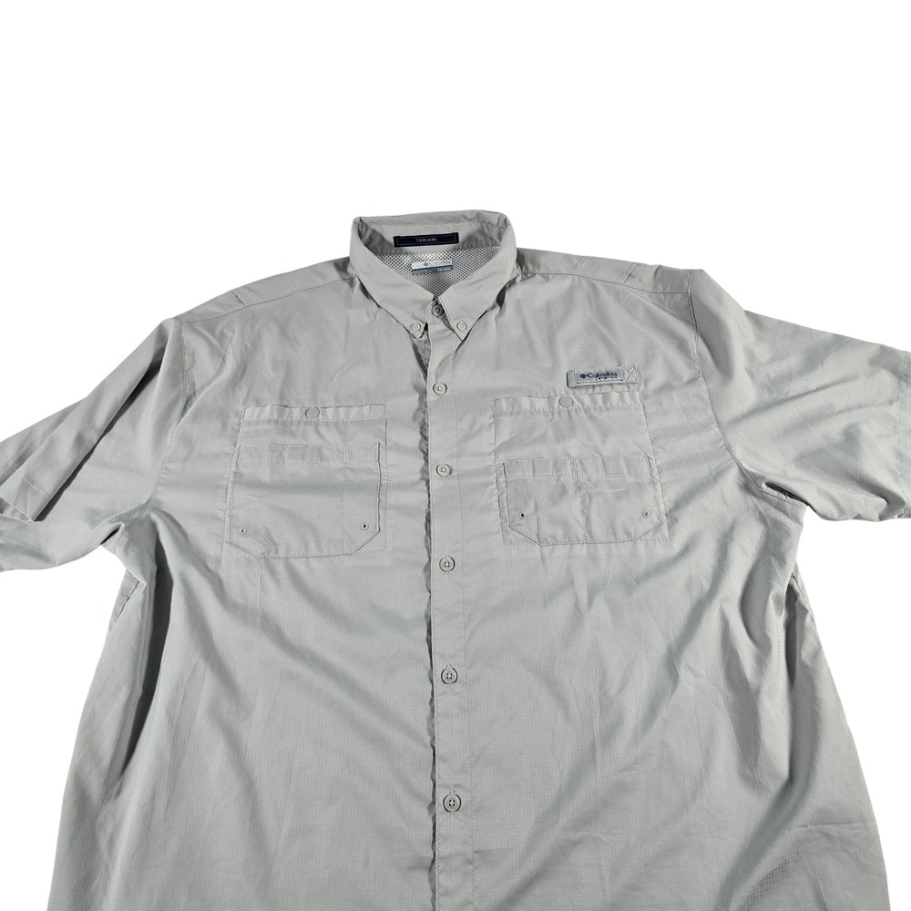 Columbia PFG Tamiami II Shirt Mens XXL Grey Short Sleeve Fishing FM7266